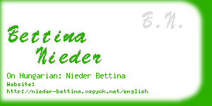 bettina nieder business card